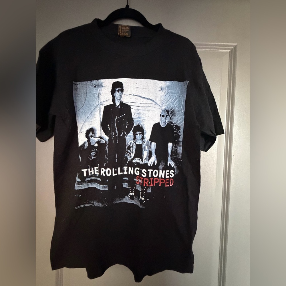 The Rolling Stones 'Stripped' Graphic Tee - Black with White & Red Print
